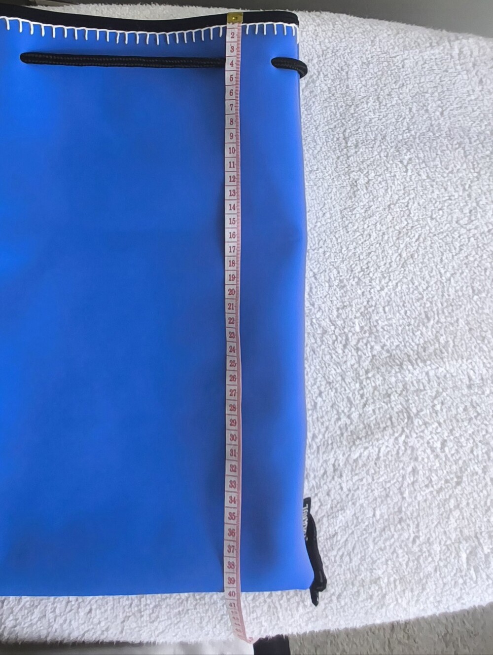 Bright Blue Neoprene Drawstring Backpack - Picture 3 of 4